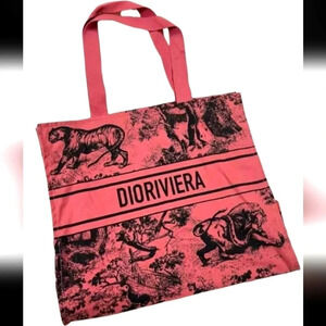 NWT Christian Dior Wardujuy Large Canvas Printed Tote Bag 100% Authentic